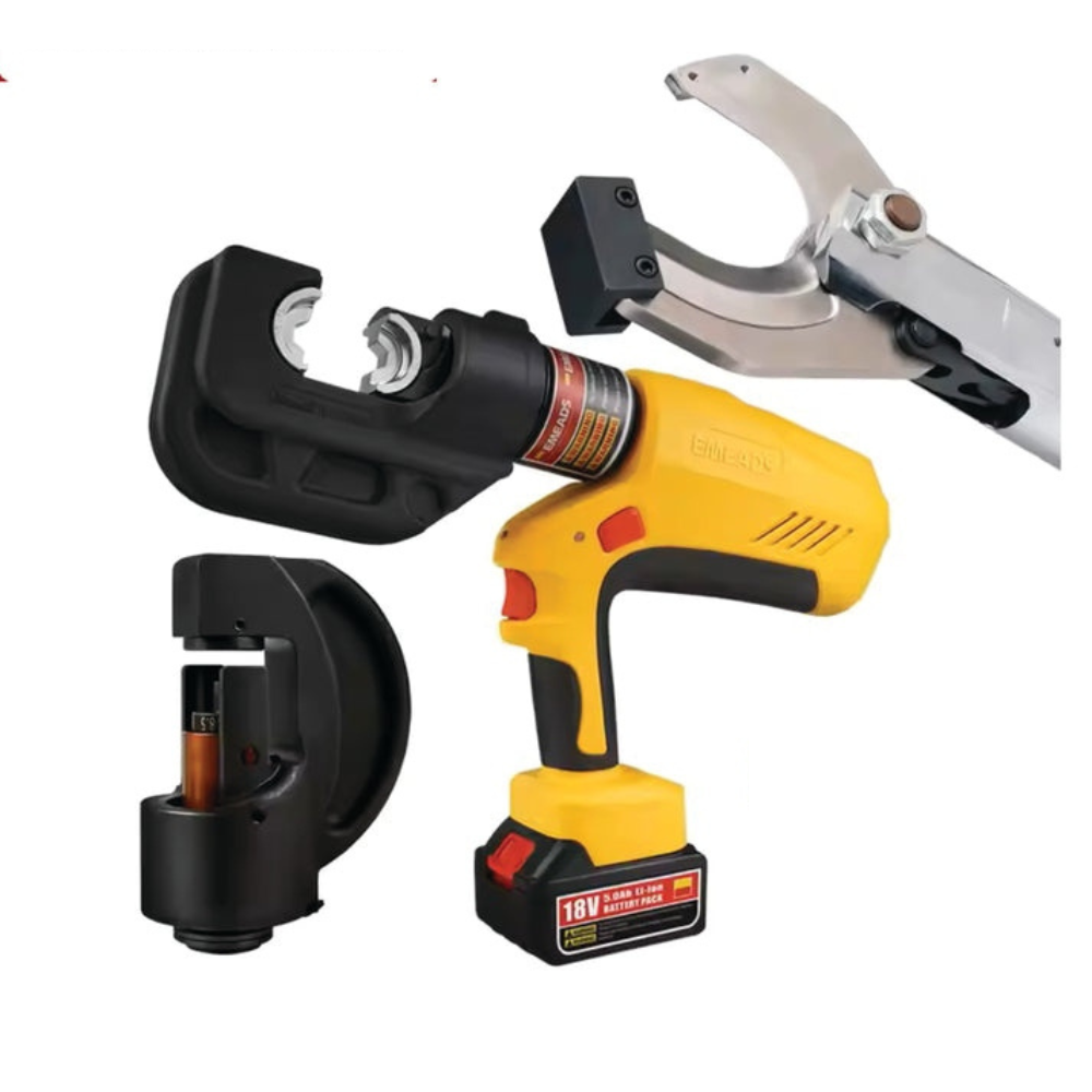 Cordless Hydraulic Cable Lug Crimping + Cutting + Drilling (3-Piece Professional Set)
