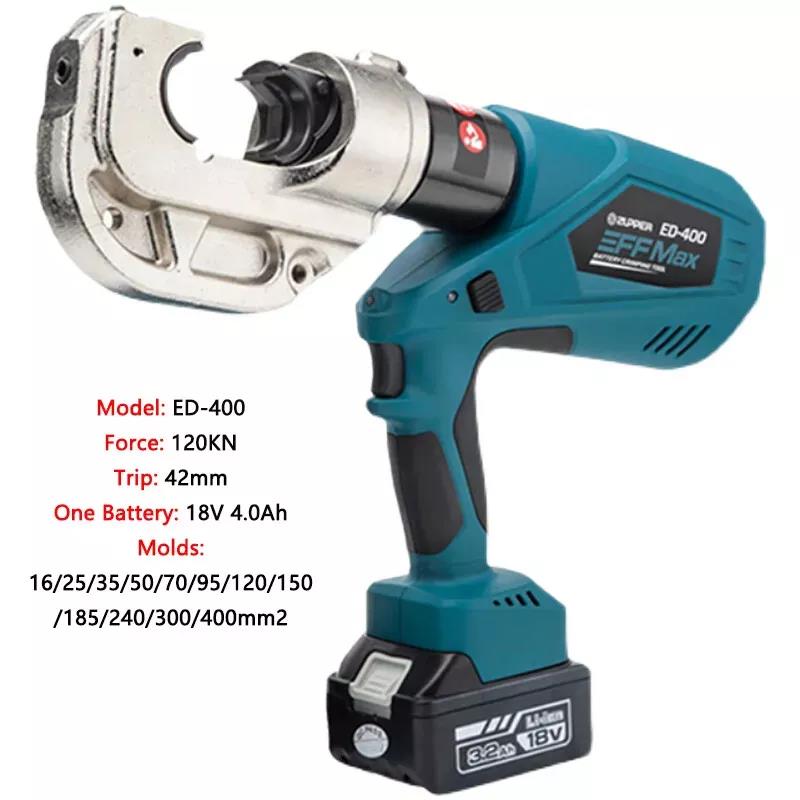 ZUPPER ED-400 Cordless Hydraulic Cable Lug Crimping Tool (16-400mm2)