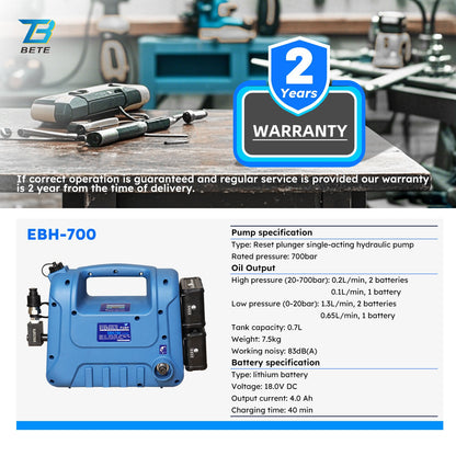 Bete Rechargeable Hydraulic Pump 700 Bar - Automatic Reset