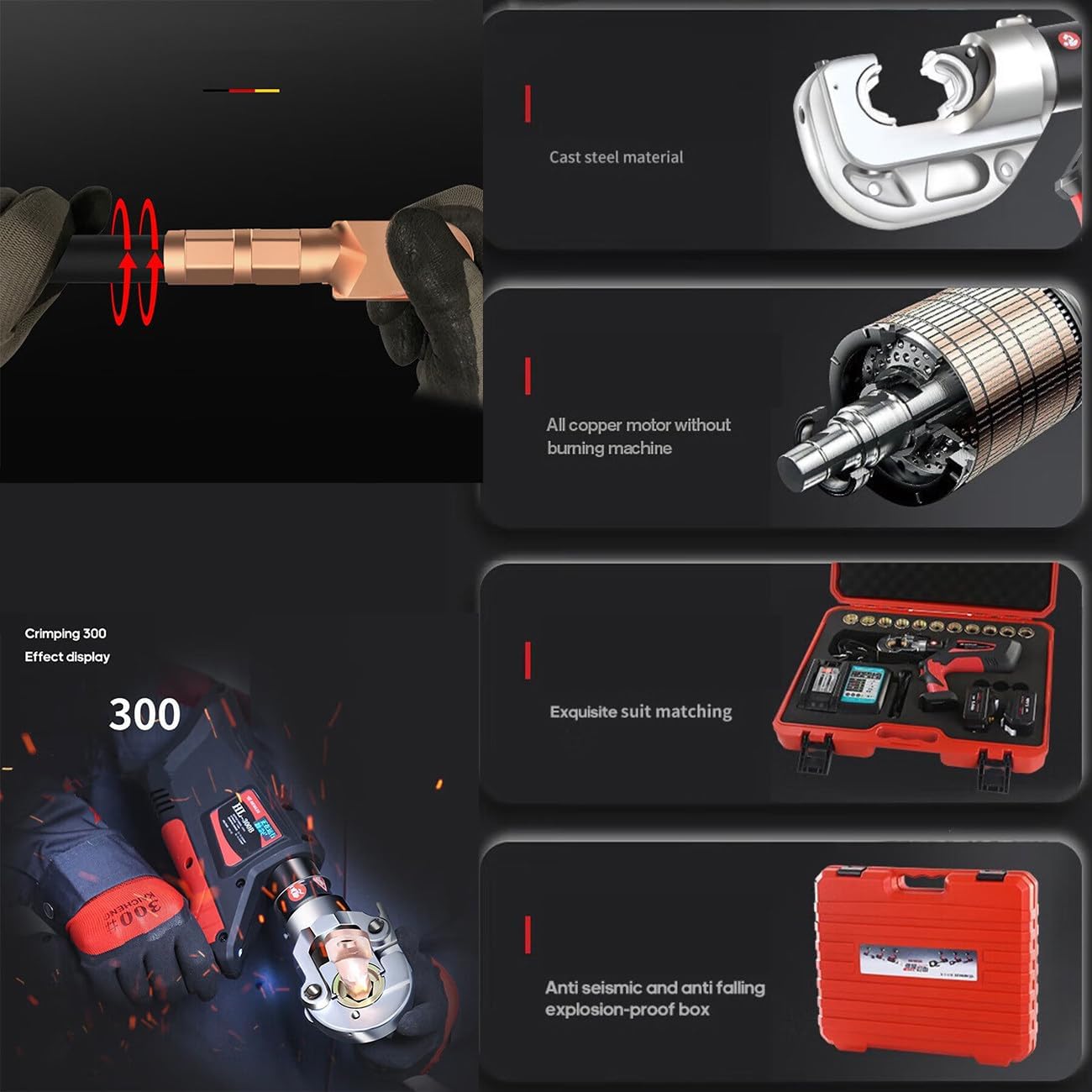 Hewlee HL400Pro Hidrolik Akulu Pabuç Sıkma Pensesi