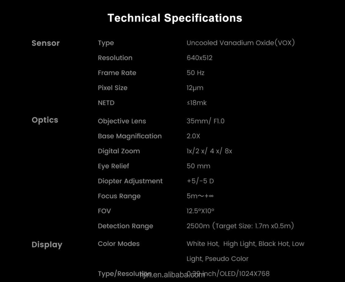Sytong AM06-35 LRF 640x512 sensor ve Balistik Özellikli Termal Tüfek Dürbünü