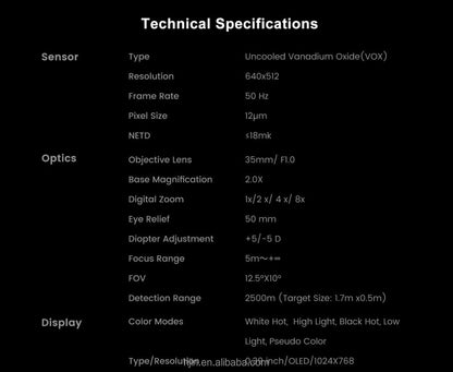 Sytong AM06-35 LRF 640x512 sensor ve Balistik Özellikli Termal Tüfek Dürbünü