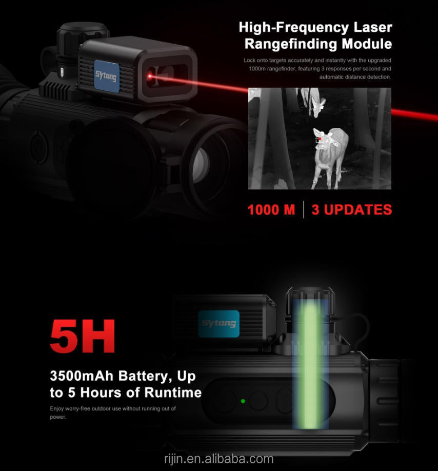 Sytong AM06-35 LRF 640x512 sensor ve Balistik Özellikli Termal Tüfek Dürbünü