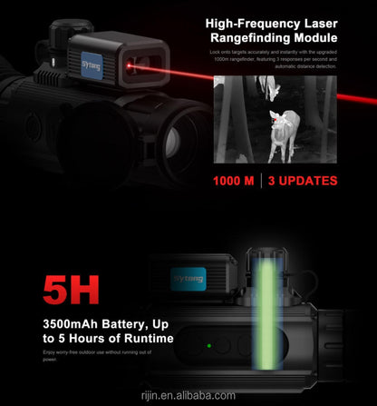 Sytong AM06-35 LRF 640x512 sensor ve Balistik Özellikli Termal Tüfek Dürbünü