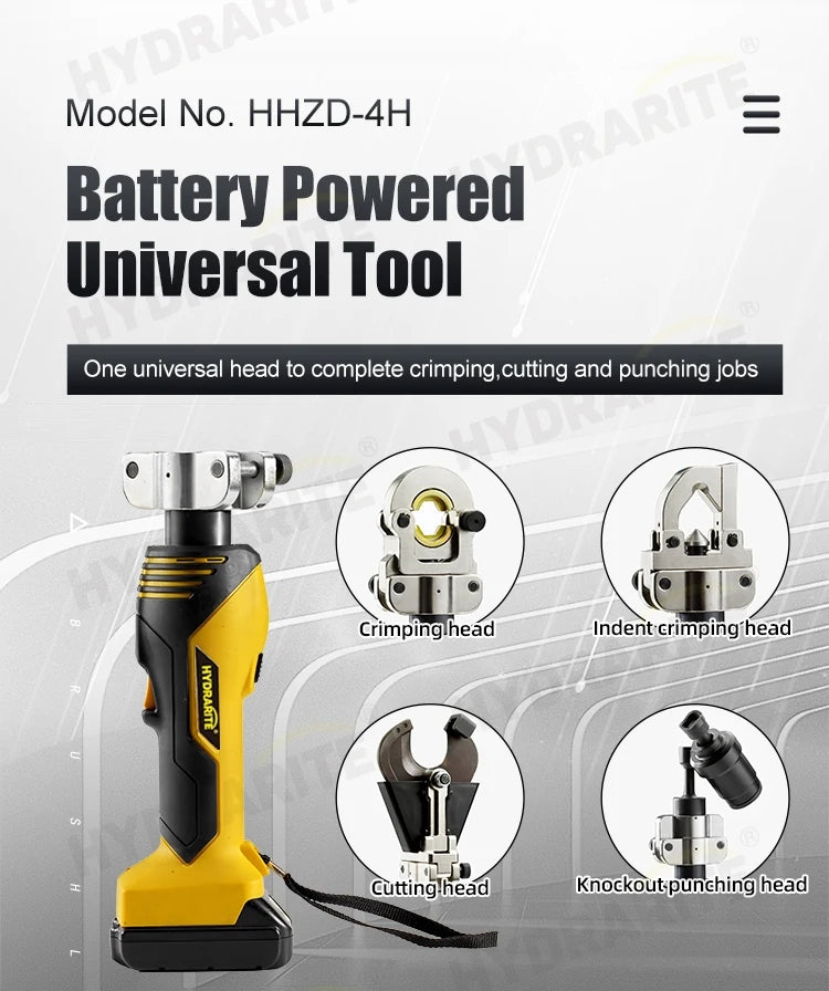 Hydrarite Jawless and Jaw Shoe Crimping Head + Cutting + Drilling (4 Functions)