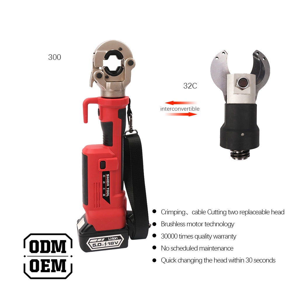 300 32C Paslanmaz Çelik Akülü Hidrolik Kablo Pabucu Sıkma ve Kesme