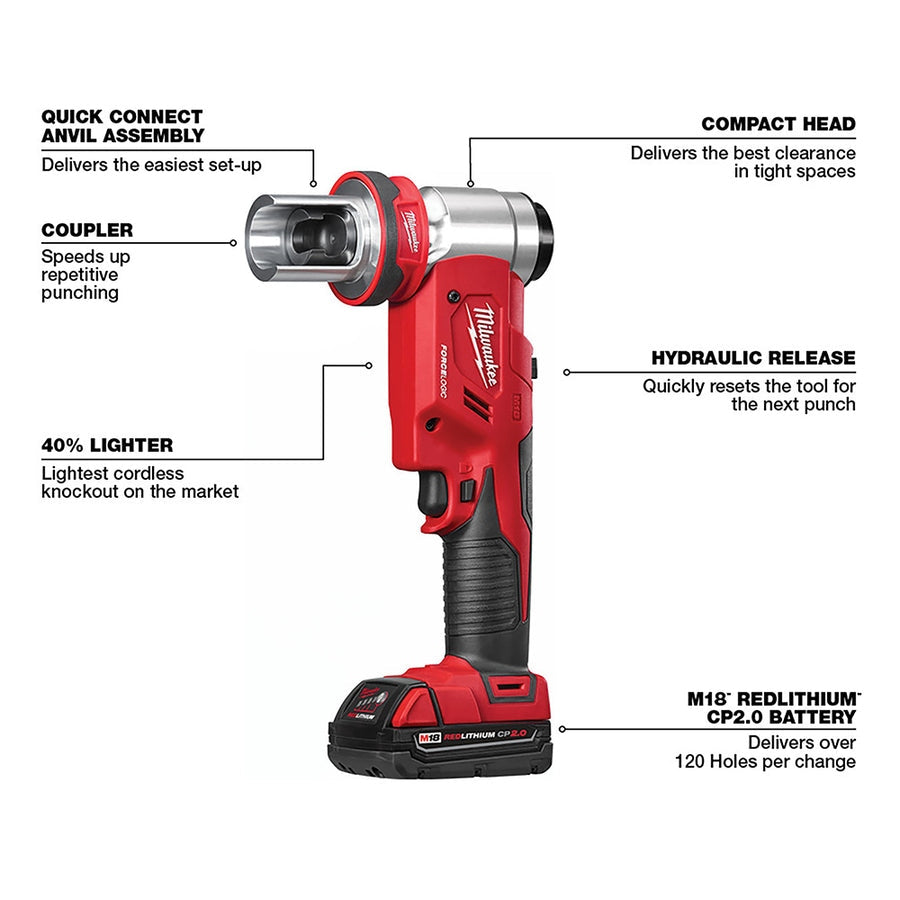 Milwaukee 2677-23 M18 18V 4 İnç 6 Ton Delme Aleti Seti