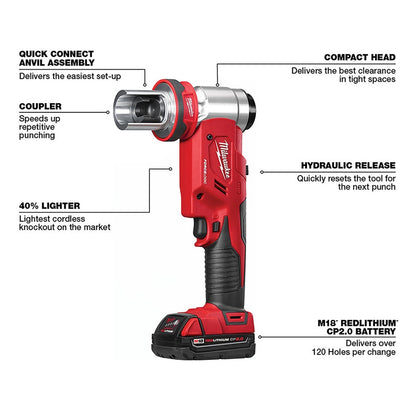 Milwaukee 2677-23 M18 18V 4 İnç 6 Ton Delme Aleti Seti